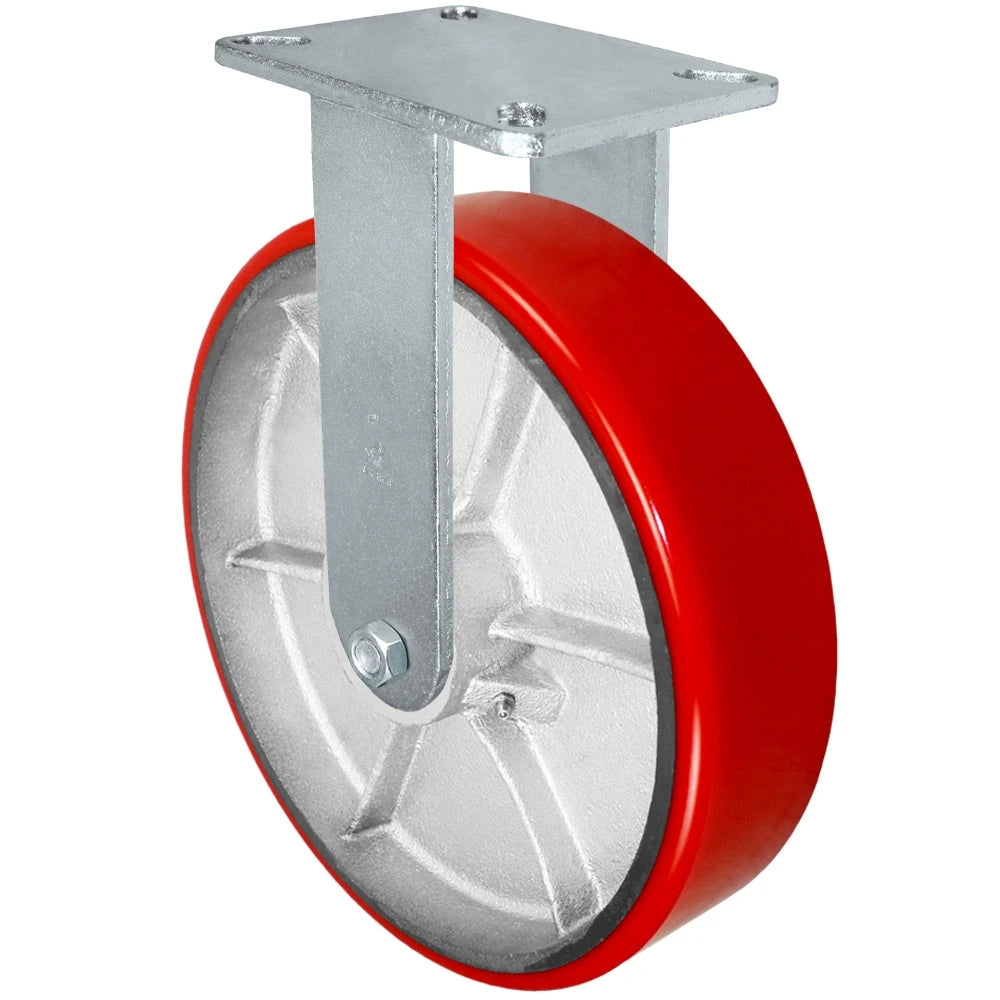 Durastar Xtreme Heavy Duty 90 Series - 12" x 3" Polyurethane on Steel Rigid Caster - 3500 lb Capacity, 5-1/4" x 7-1/4" Top Plate Durastar