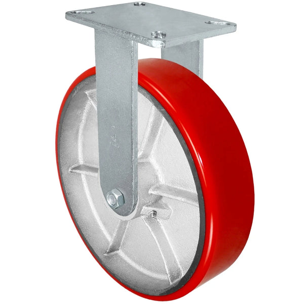 Durastar Xtreme Heavy Duty 90 Series - 12" x 3" Polyurethane on Steel Rigid Caster - 3500 lb Capacity, 5-1/4" x 7-1/4" Top Plate Durastar