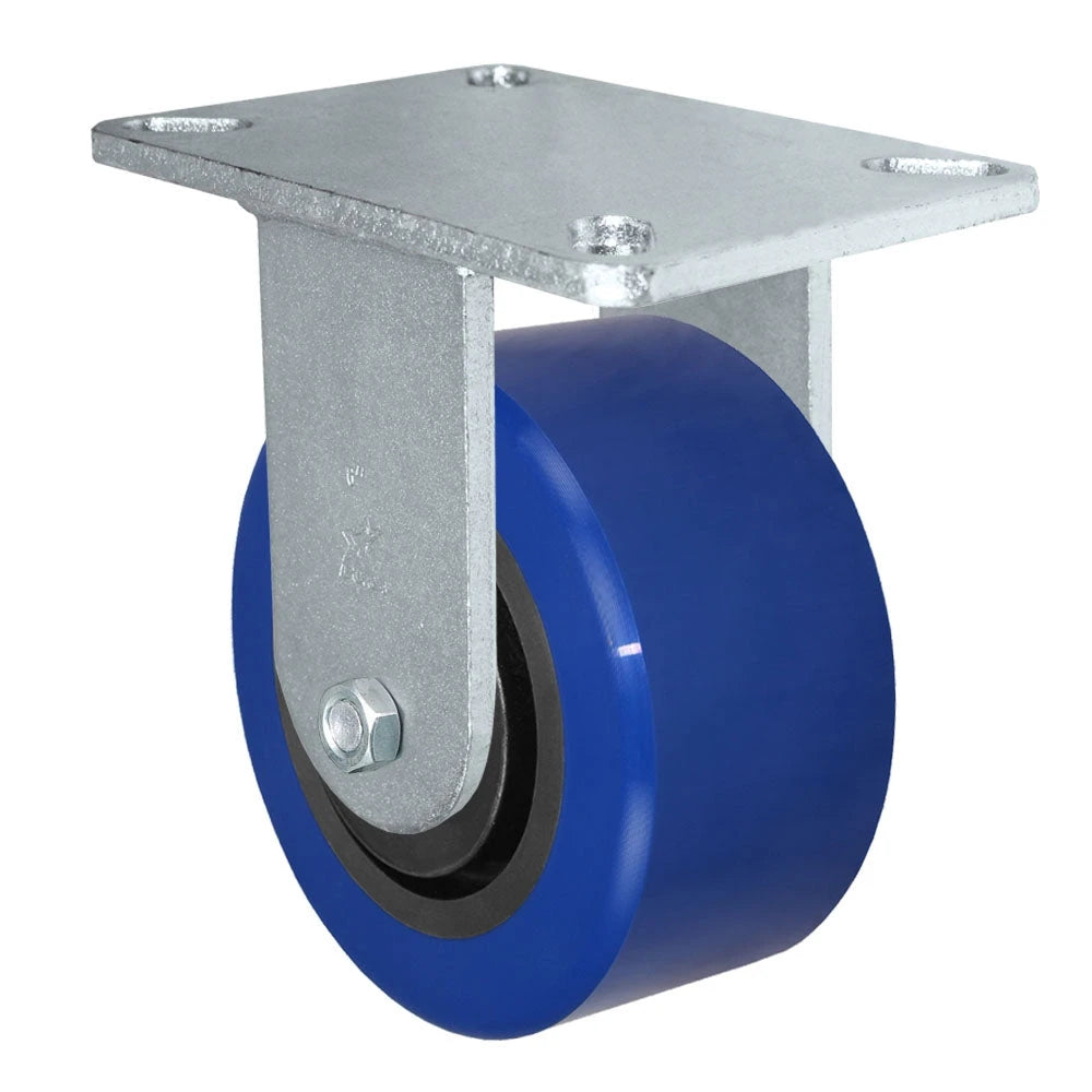 Durastar Xtreme Heavy Duty 90 Series - 6" x 3" Polyurethane on Glass-filled Nylon - MX (23mm Thick Tread) Rigid Caster - 2000 lb Capacity, 5-1/4" x 7-1/4" Top Plate Durastar