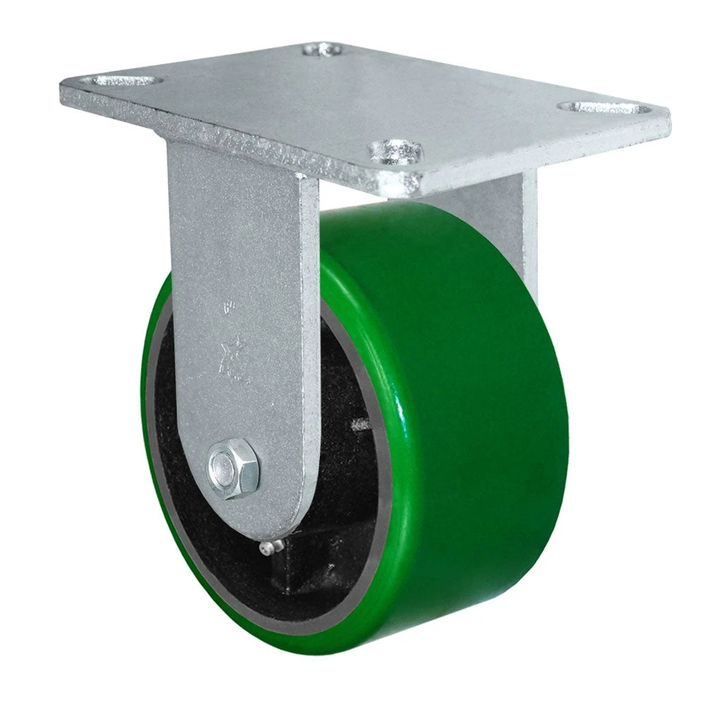 Durastar Xtreme Heavy Duty 90 Series - 6" x 3" Polyurethane on Steel Rigid Caster - 2000 lb Capacity, 5-1/4" x 7-1/4" Top Plate Durastar