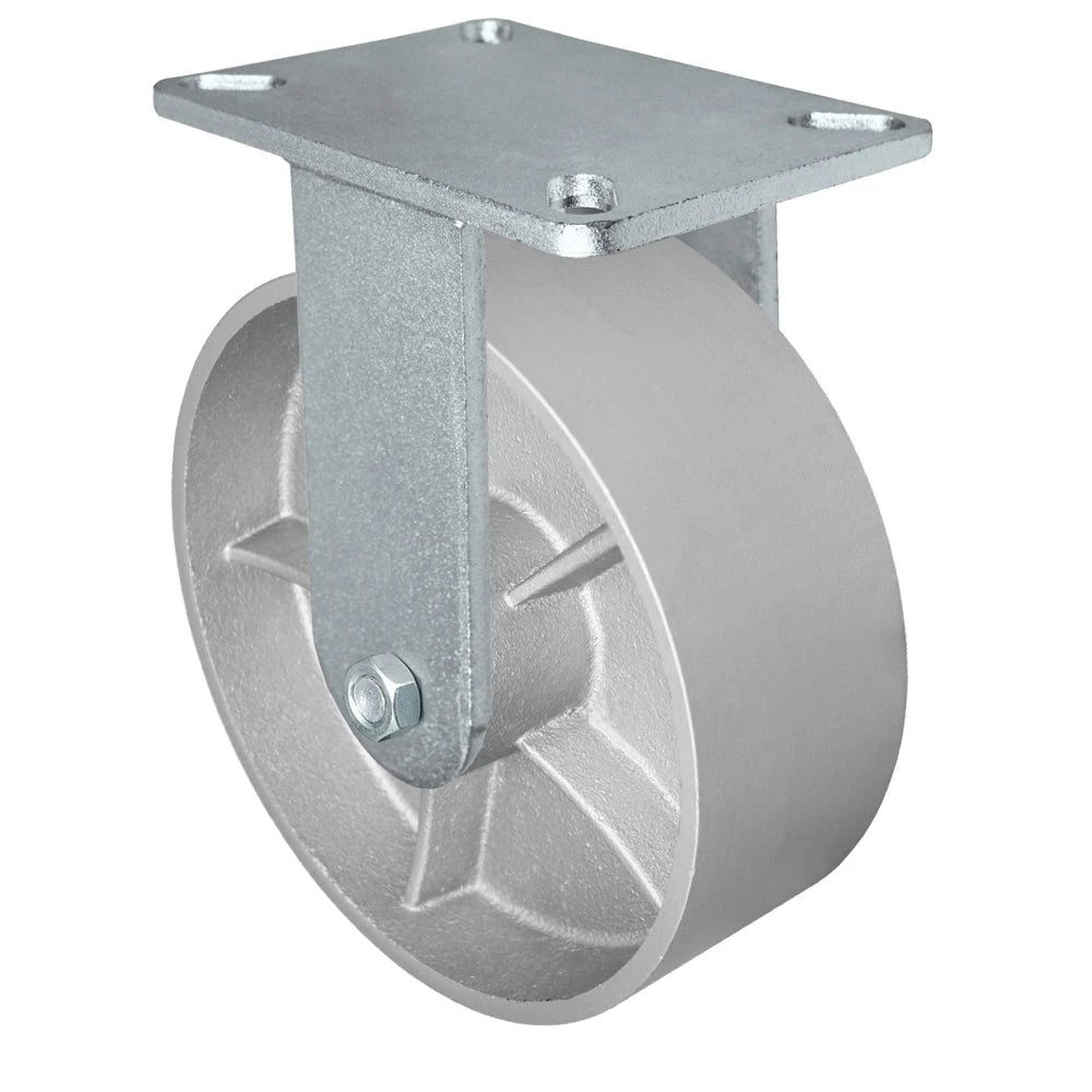 Durastar Xtreme Heavy Duty 90 Series - 8" x 3" Semi-Steel Rigid Caster - 2500 lb Capacity, 5-1/4" x 7-1/4" Top Plate Durastar