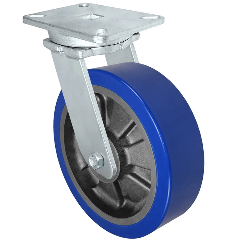 Durastar Xtreme Heavy Duty 90 Series - 10" x 3" Polyurethane on Glass-filled Nylon - MX (23mm Thick Tread) Swivel Caster - 3000 lb Capacity, 5-1/4" x 7-1/4" Top Plate Durastar