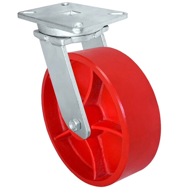 Durastar Xtreme Heavy Duty 90 Series - 12" x 3" Ductile Steel Swivel Caster - 3500 lb Capacity, 5-1/4" x 7-1/4" Top Plate Durastar