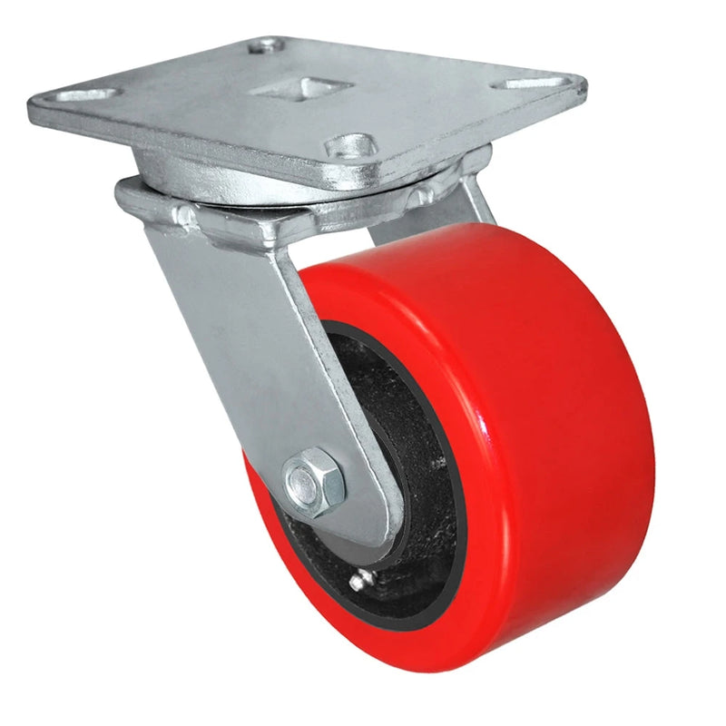 Durastar Xtreme Heavy Duty 90 Series - 6" x 3" Heavy Duty Polyurethane on Steel Swivel Caster - 3000 lb Capacity, 5-1/4" x 7-1/4" Top Plate Durastar