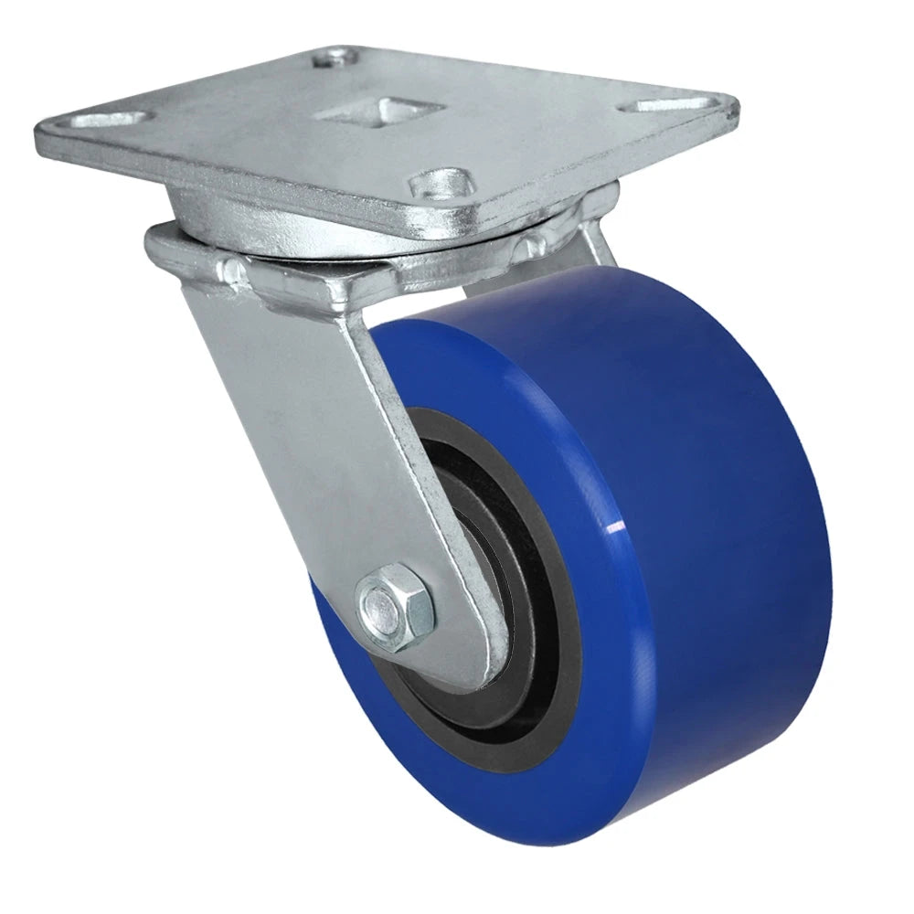 Durastar Xtreme Heavy Duty 90 Series - 6" x 3" Polyurethane on Glass-filled Nylon - MX (23mm Thick Tread) Swivel Caster - 2000 lb Capacity, 5-1/4" x 7-1/4" Top Plate Durastar