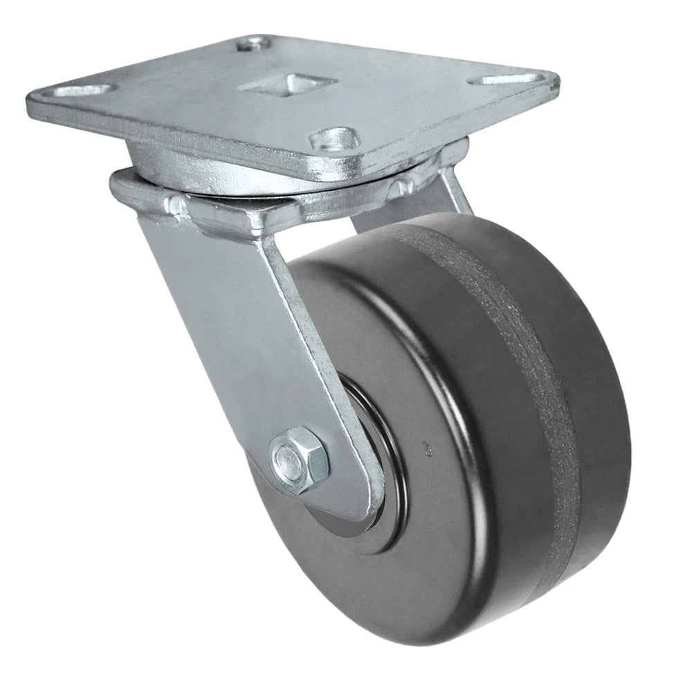 Durastar Xtreme Heavy Duty 90 Series - 6" x 3" Phenolic Swivel Caster - 2000 lb Capacity, 5-1/4" x 7-1/4" Top Plate Durastar