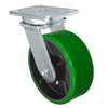 Durastar Xtreme Heavy Duty 90 Series - 8" x 3" Polyurethane on Steel Swivel Caster - 2500 lb Capacity, 5-1/4" x 7-1/4" Top Plate Durastar