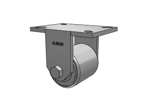 Albion 90CA04701R 4" x 4" Cast Iron Rigid Caster – 7.25" x 5.25" Plate