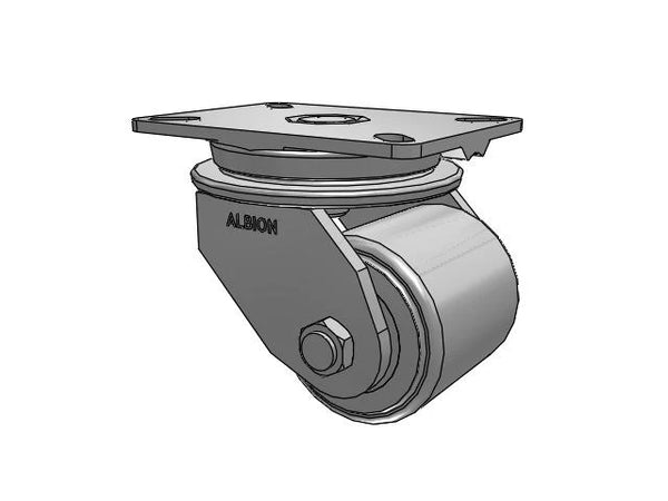 Albion Casters HD Raceway 4" x 4" Cast Iron Wheel Caster - Heavy-Duty Rigid Caster with 7.25" x 5.25" Plate | Model 90CA04701S for Industrial Use Albion-Casters
