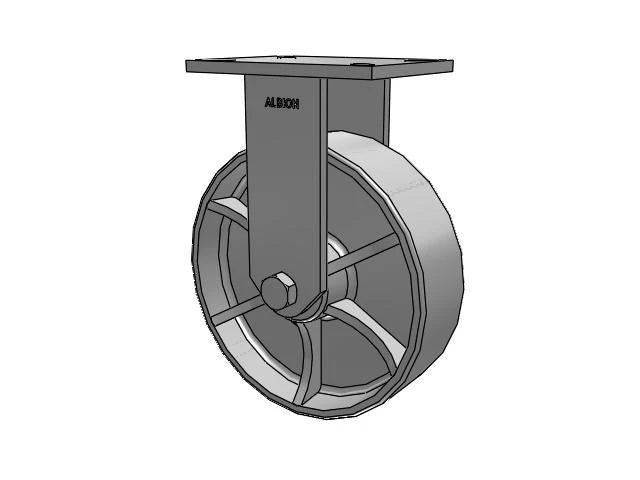 Albion Casters HD Raceway 10" x 3" Cast Iron Wheel Rigid Caster with 7.25" x 5.25" Plate - Heavy-Duty, Durable Mobility Solution for Industrial Applications Albion-Casters