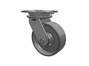 Albion 90FS08501S 8" x 3" Forged Steel Forged Caster 7.25" x 5.25" Plate