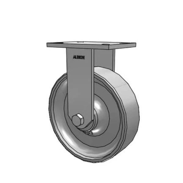 Albion Casters 10" x 3" Industrial Heavy-Duty Forged Steel Wheel Rigid Caster with 7.25" x 5.25" Plate – Model 90FS10501R Albion-Casters