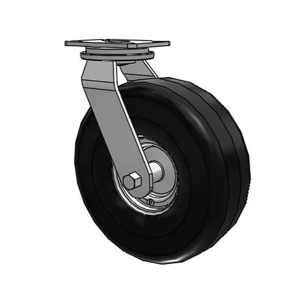 Heavy-Duty 785 lb Capacity Black Pneumatic Ball Bearing Caster with 7.25"x5.25" Plate & 14"x5.3" Tire Albion-Casters