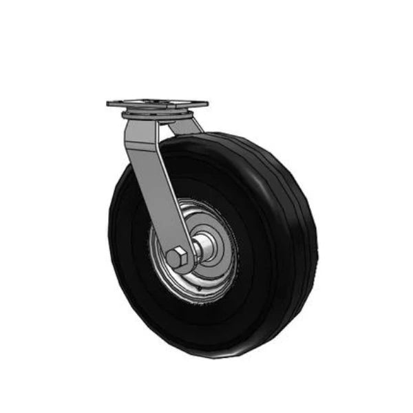 Albion Casters 18" x 5.7" Industrial Pneumatic Caster with HD Raceway - Heavy-Duty Black Caster with 7.25" x 5.25" Plate | Model 90SF18901S Albion-Casters