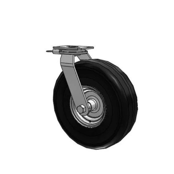 18" x 5.7" Industrial Black Pneumatic Caster with Swivel Lock - Heavy-Duty HD Raceway, 7.25" x 5.25" Plate, Model 90SF18901SL Albion-Casters