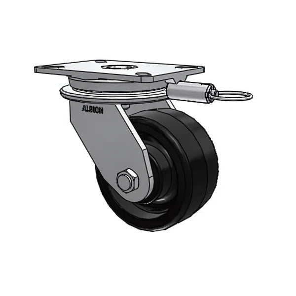 Heavy Duty 6" x 3" Phenolic Swivel Caster with 7.25" x 5.25" Top Plate - 2000 lb Capacity Albion-Casters
