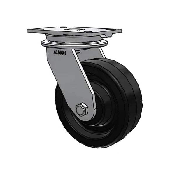 Heavy-Duty 8"x3" Phenolic Caster with 7.25"x5.25" Plate - 2500 lb Capacity Albion-Casters