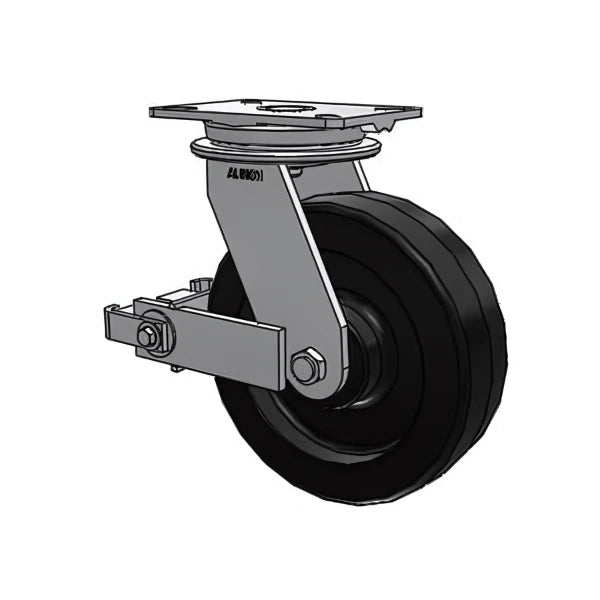 Heavy-Duty 10" Phenolic Caster with Poly-Cam Brake | 2900 lb Load Capacity Albion-Casters