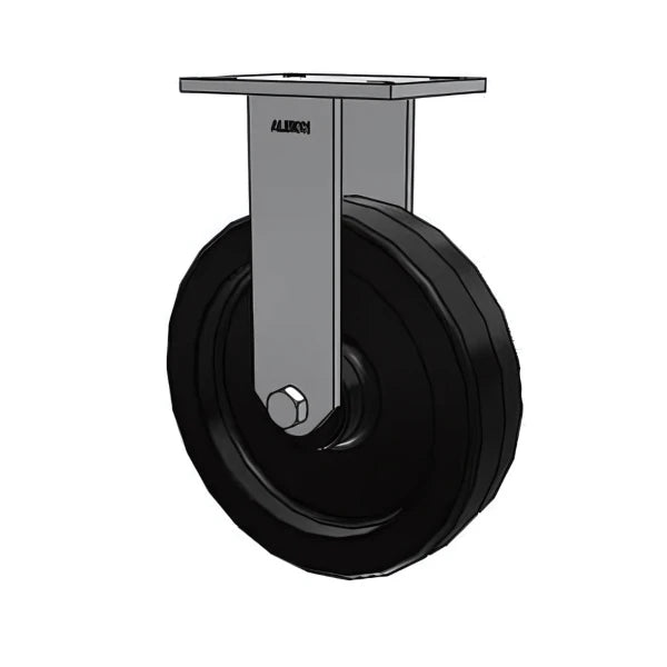Heavy-Duty 12" Phenolic Rigid Caster with 7.25" x 5.25" Plate - 3500 lb Capacity Albion-Casters