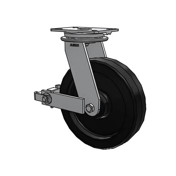 HD Raceway 12"x3" Phenolic Caster with Poly-Cam Brake, 7.25"x5.25" Plate, 3500 lb Load Capacity Albion-Casters
