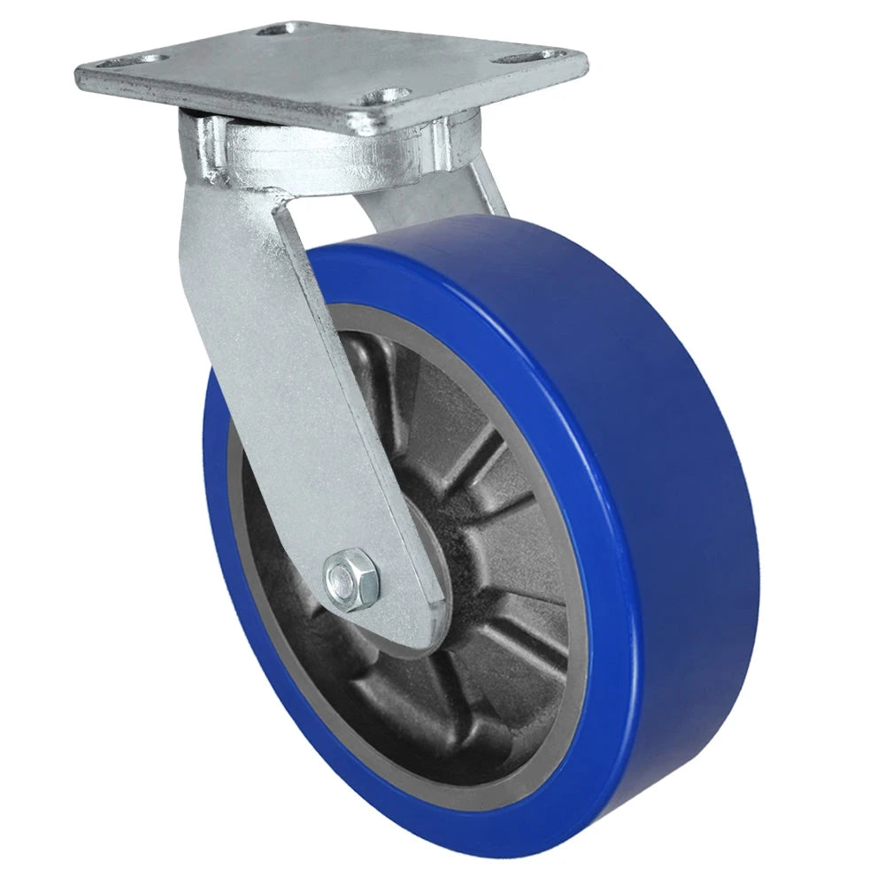 Durastar Xtreme Heavy Duty 91 Series - 10" x 3" Polyurethane on Glass-filled Nylon - MX (23mm Thick Tread) Swivel Caster - 3000 lb Capacity, 4-1/2" x 6-1/4" Top Plate Durastar