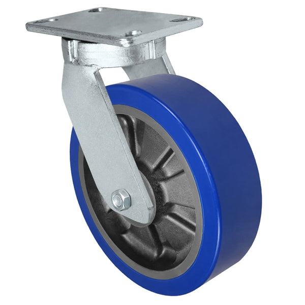 Durastar Xtreme Heavy Duty 91 Series - 10" x 3" Polyurethane on Glass-filled Nylon - MX (23mm Thick Tread) Swivel Caster - 3000 lb Capacity, 4-1/2" x 6-1/4" Top Plate Durastar