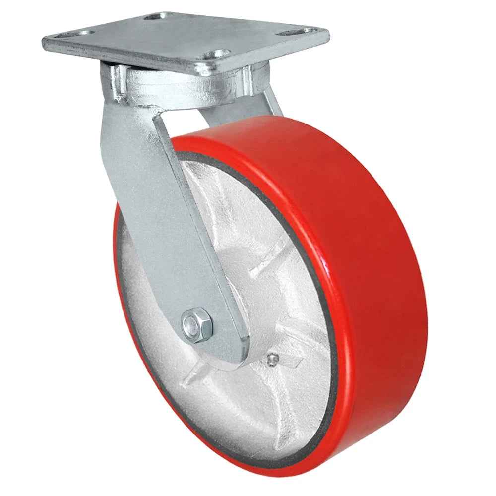Durastar Xtreme Heavy Duty 91 Series - 10" x 3" Polyurethane on Steel Swivel Caster - 3000 lb Capacity, 4-1/2" x 6-1/4" Top Plate Durastar