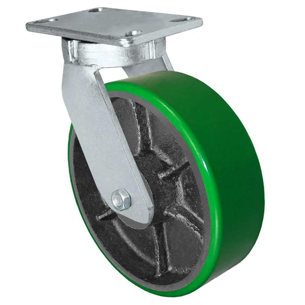 Durastar Xtreme Heavy Duty 91 Series - 10" x 3" Polyurethane on Steel Swivel Caster - 3000 lb Capacity, 4-1/2" x 6-1/4" Top Plate Durastar