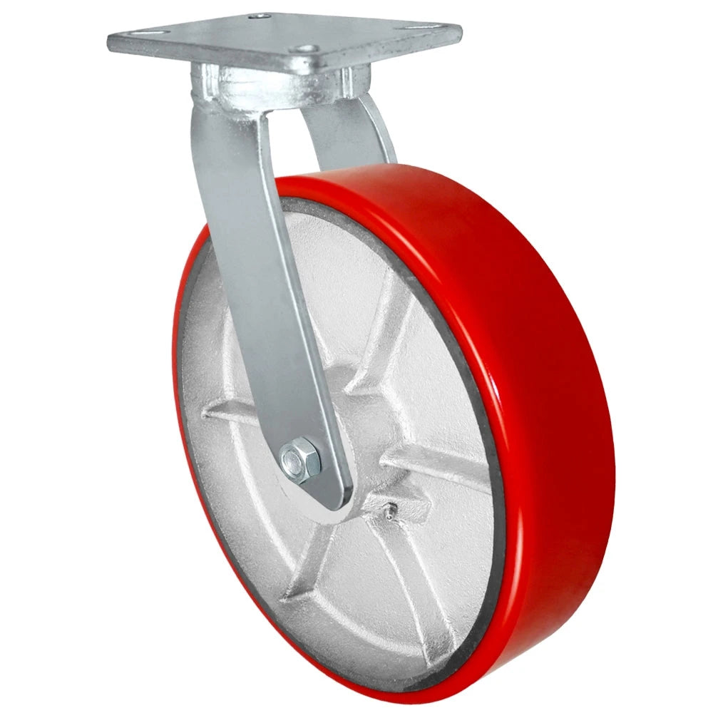 Durastar Xtreme Heavy Duty 91 Series - 12" x 3" Polyurethane on Steel Swivel Caster - 3500 lb Capacity, 4-1/2" x 6-1/4" Top Plate Durastar