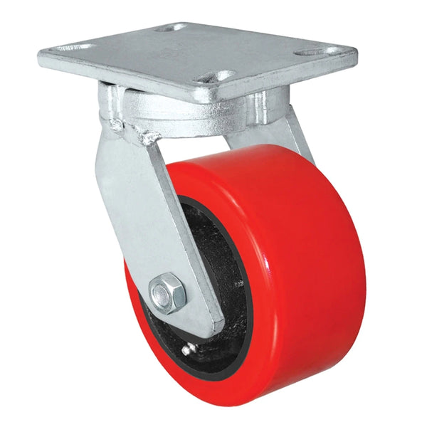 Durastar Xtreme Heavy Duty 91 Series - 6" x 3" Heavy Duty Polyurethane on Steel Swivel Caster - 2000 lb Capacity, 4-1/2" x 6-1/4" Top Plate Durastar
