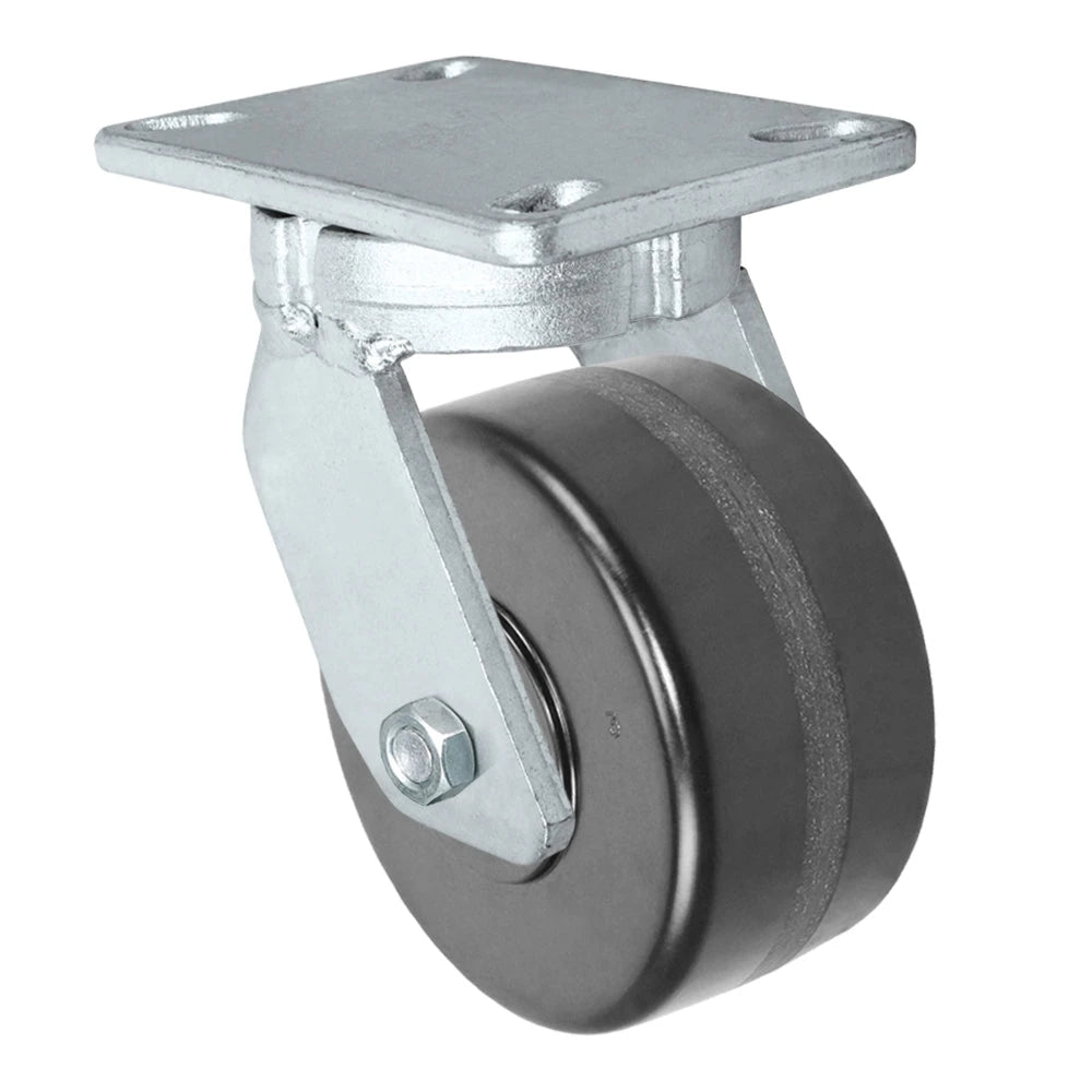 Durastar Xtreme Heavy Duty 91 Series - 6" x 3" Phenolic Swivel Caster - 2000 lb Capacity, 4-1/2" x 6-1/4" Top Plate Durastar
