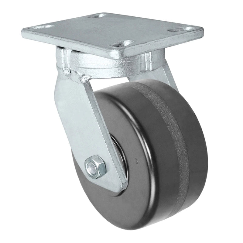 Durastar Xtreme Heavy Duty 91 Series - 6" x 3" Phenolic Swivel Caster - 2000 lb Capacity, 4-1/2" x 6-1/4" Top Plate Durastar