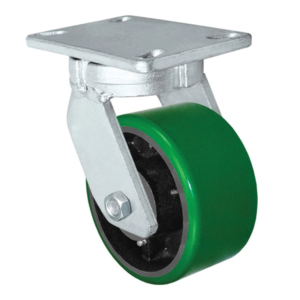 Durastar Xtreme Heavy Duty 91 Series - 6" x 3" Polyurethane on Steel Swivel Caster - 2000 lb Capacity, 4-1/2" x 6-1/4" Top Plate Durastar