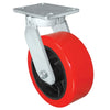 Durastar Xtreme Heavy Duty 91 Series - 8" x 3" Heavy Duty Polyurethane on Steel Swivel Caster - 3500 lb Capacity, 4-1/2" x 6-1/4" Top Plate Durastar