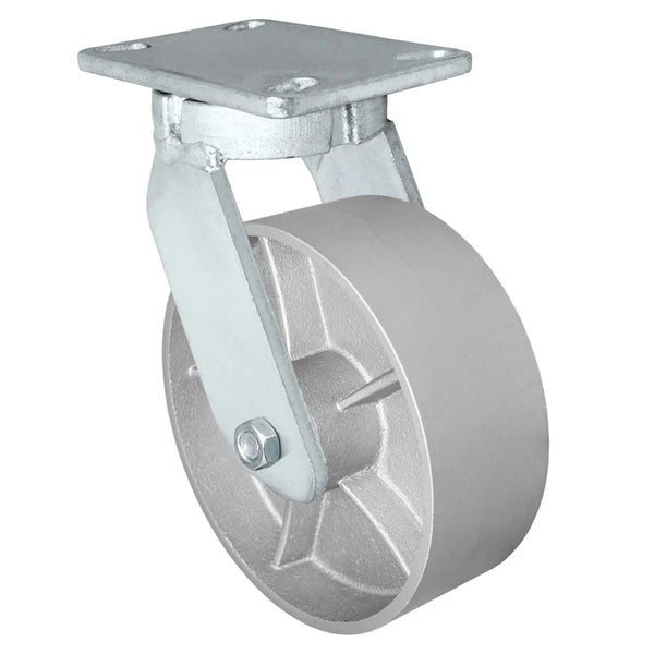 Durastar Xtreme Heavy Duty 91 Series - 8" x 3" Semi-Steel Swivel Caster - 2500 lb Capacity, 4-1/2" x 6-1/4" Top Plate Durastar