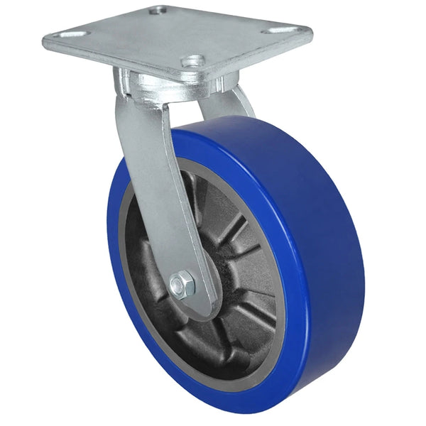 Durastar Xtreme Heavy Duty 92 Series - 10" x 3" Polyurethane on Glass-filled Nylon - MX (23mm Thick Tread) Swivel Caster - 3000 lb Capacity, 5-1/4" x 7-1/4" Top Plate Durastar