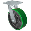 Durastar Xtreme Heavy Duty 92 Series - 12" x 3" Polyurethane on Steel Swivel Caster - 3500 lb Capacity, 5-1/4" x 7-1/4" Top Plate Durastar