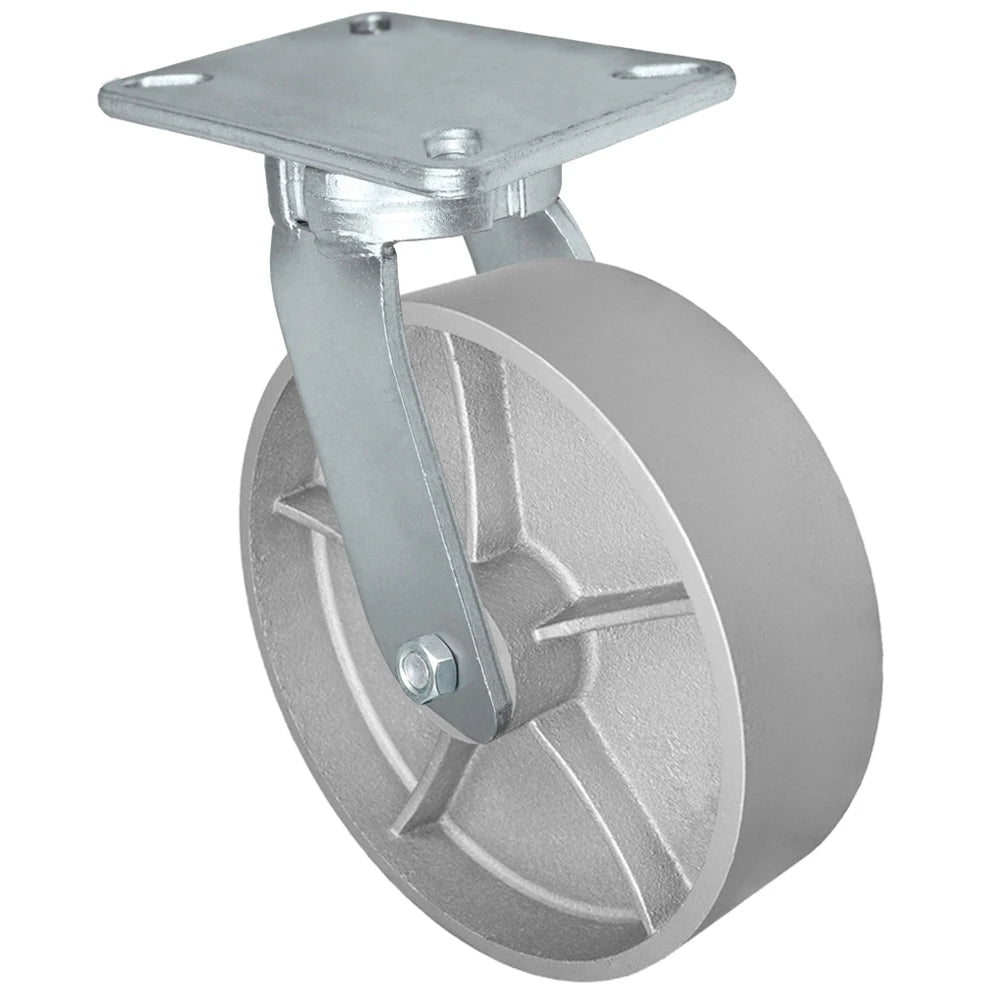 Durastar Xtreme Heavy Duty 92 Series - 12" x 3" Semi-Steel Swivel Caster - 3000 lb Capacity, 5-1/4" x 7-1/4" Top Plate Durastar