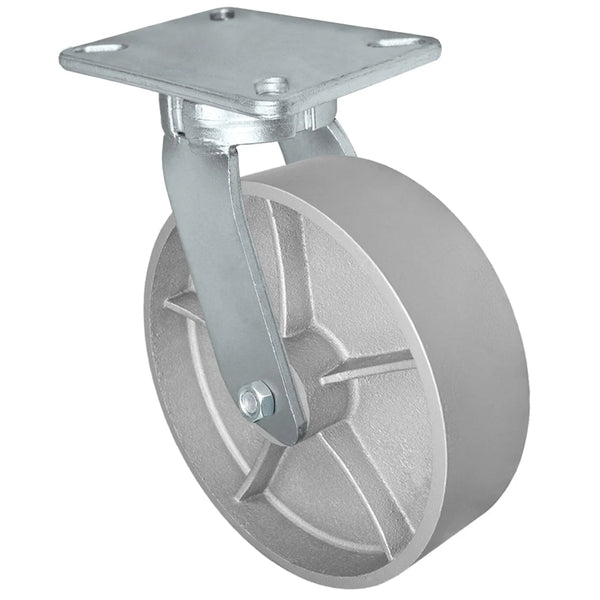 Durastar Xtreme Heavy Duty 92 Series - 12" x 3" Semi-Steel Swivel Caster - 3000 lb Capacity, 5-1/4" x 7-1/4" Top Plate Durastar