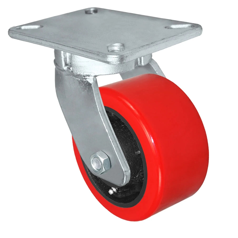 Durastar Xtreme Heavy Duty 92 Series - 6" x 3" Heavy Duty Polyurethane on Steel Swivel Caster - 3000 lb Capacity, 5-1/4" x 7-1/4" Top Plate Durastar