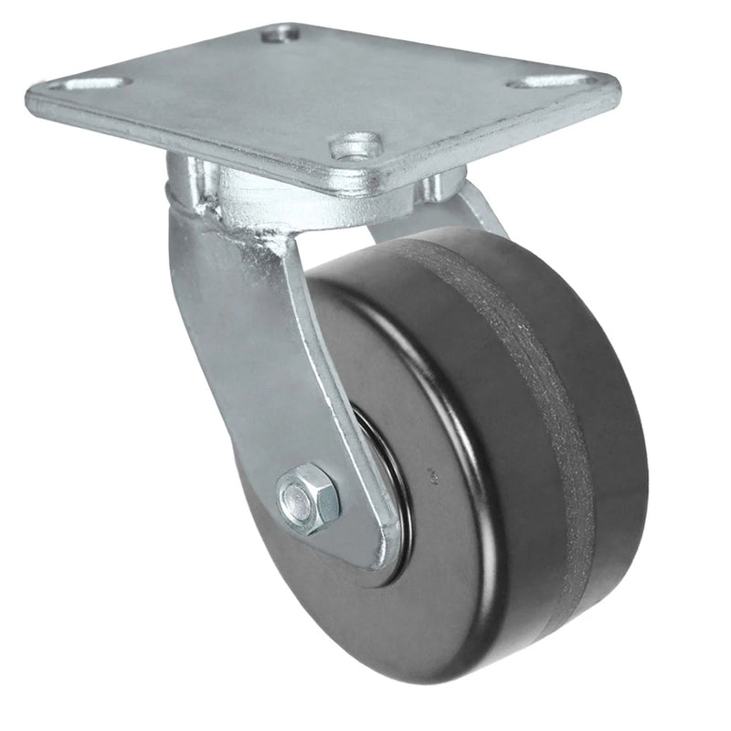 Durastar Xtreme Heavy Duty 92 Series - 6" x 3" Phenolic Swivel Caster - 2000 lb Capacity, 5-1/4" x 7-1/4" Top Plate Durastar