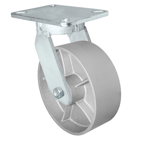 Durastar Xtreme Heavy Duty 92 Series - 8" x 3" Semi-Steel Swivel Caster - 2500 lb Capacity, 5-1/4" x 7-1/4" Top Plate Durastar