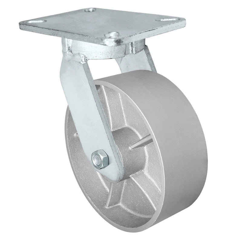 Durastar Xtreme Heavy Duty 92 Series - 8" x 3" Semi-Steel Swivel Caster - 2500 lb Capacity, 5-1/4" x 7-1/4" Top Plate Durastar