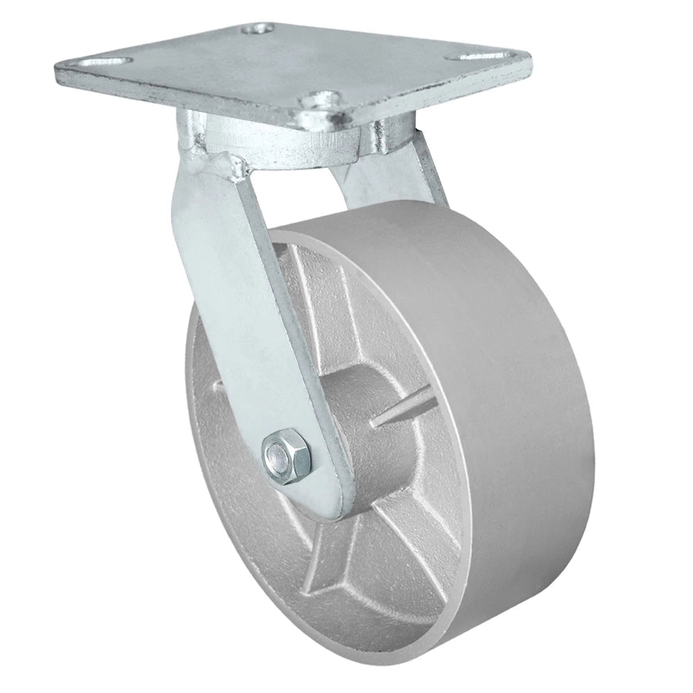 Durastar Xtreme Heavy Duty 92 Series - 8" x 3" Semi-Steel Swivel Caster - 2500 lb Capacity, 5-1/4" x 7-1/4" Top Plate Durastar