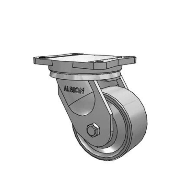 Albion Casters 6" x 3" Industrial Line - Super Duty Forged Steel Wheel Caster with 7.5 x 6.5" Plate - 10000 lb Capacity, Industrial Line, Heavy-Duty TRL Design Albion-Casters