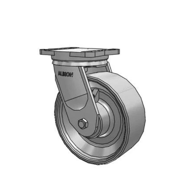 Albion Casters 10" x 4" Industrial Line Super Duty Forged Steel Wheel Caster with 7.5 x 6.5" Plate – Industrial Strength, 10,000 lb Capacity, Heavy-Duty TRL Design Albion-Casters