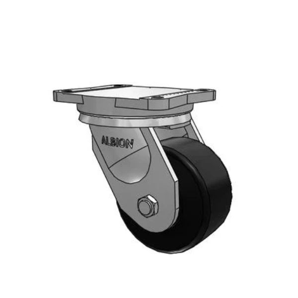 Albion Casters 6" x 3" Super Duty Nylon Caster - Industrial Line with 7.5" x 6.5" Plate | Heavy-Duty TRL Trionix Design for High Load Capacity - Model 94NX06528STRL Albion-Casters