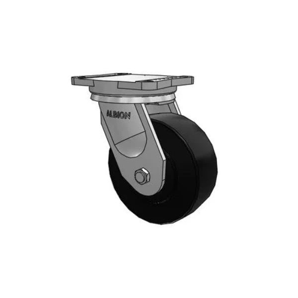 Albion Casters 8" x 3"  Industrial Line - Super Duty BBL Trionix Nylon Caster - Heavy-Duty Caster with 7.5" x 6.5" Plate, Model 94NX08528SBBL Albion-Casters