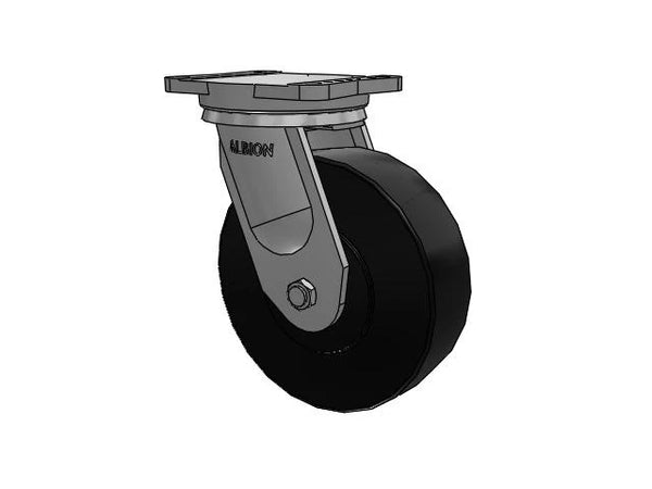 Albion Casters Super-Duty TRL 10" x 3" Trionix Nylon Caster with 7.5" x 6.5" Plate - Heavy-Duty, Shock-Absorbing Industrial Caster for Enhanced Load Handling and Durability Albion-Casters