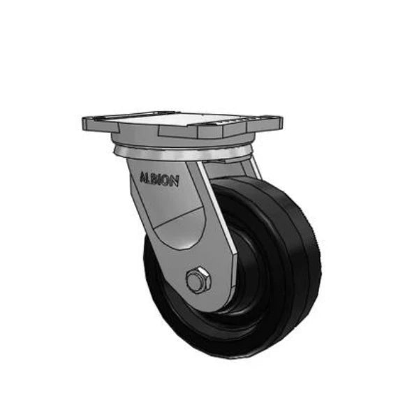 Albion Casters 8" x 3" Industrial Line Super Duty TRL Phenolic Wheel Caster with 7.5" x 6.5" Plate - High-Strength Heavy-Duty Caster for Industrial Use - Model 94TM08509STRL Albion-Casters